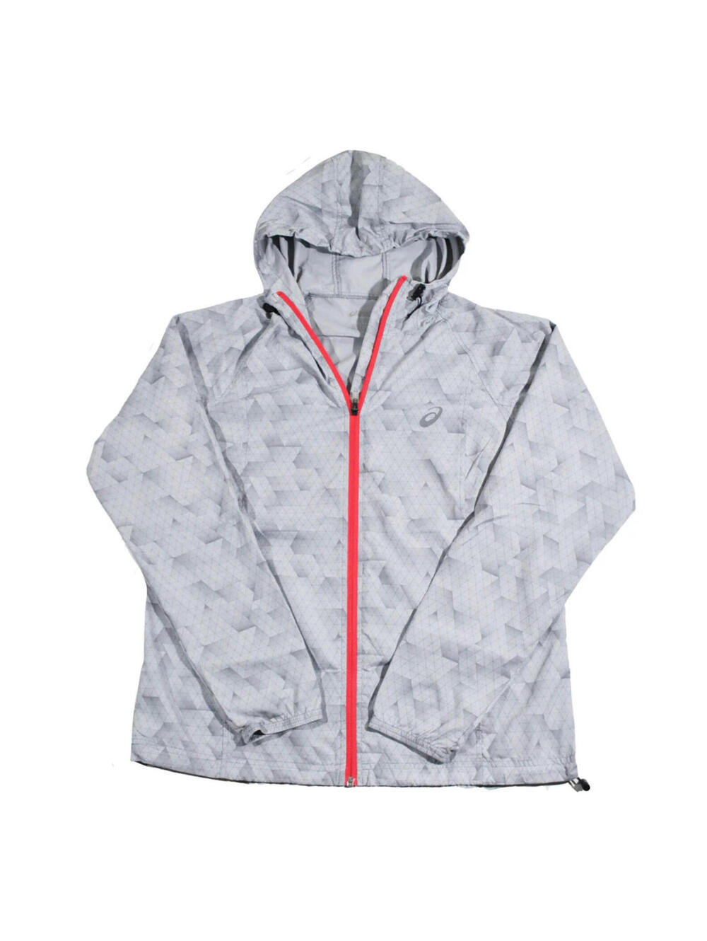 Asics Running Silver Rain Wind Shell Zip Hood Jacket Size Women's Large